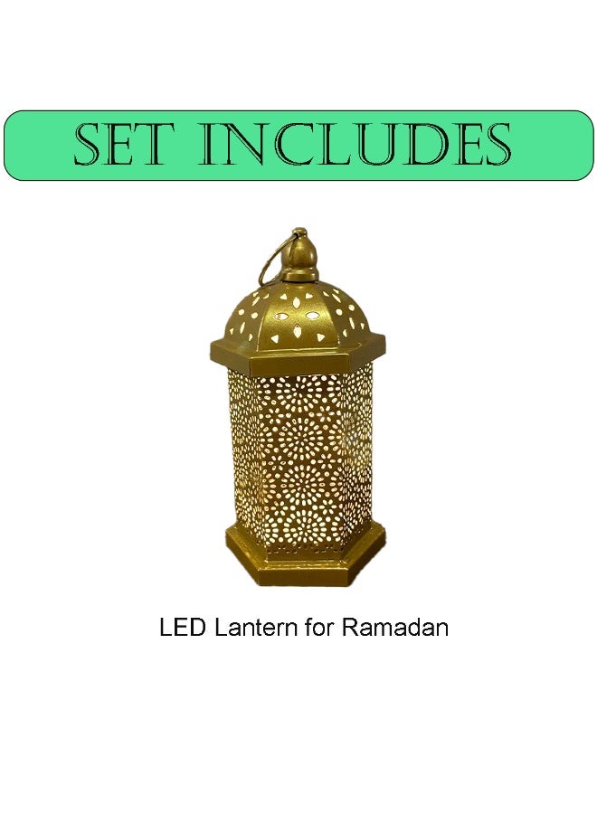 Home Smart Led Lantern for Ramadan | Metal hanging lantern for in door and out door decoratiodds an elegant touch to your Ramadan décor in your office or home. Perfect for celebrating Eid al-Fitr, Ramadan - Image 3